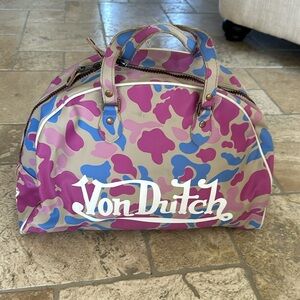 Large Rare Pink Vintage Cammo Von Dutch Bowling Bag